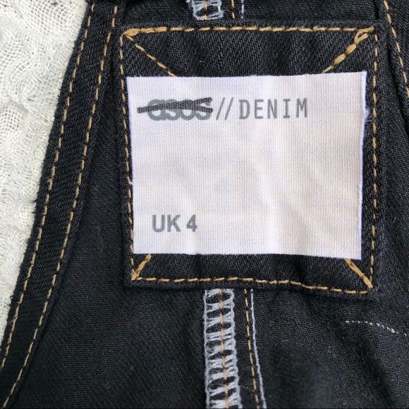 ASOS Black Denim Pinafore Dress - Picture 7 of 8